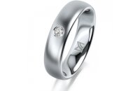 Ring Platin 950 5.0 mm l&auml;ngsmatt 1 Brillant G vs...