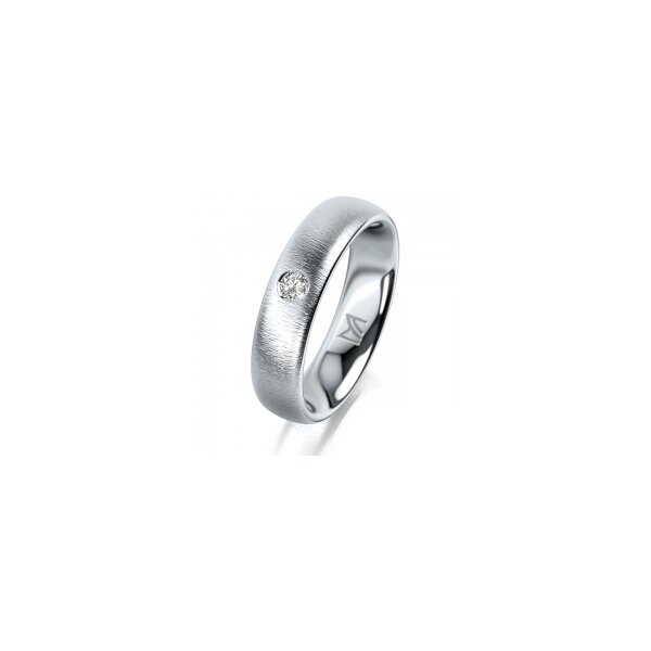 Ring Platin 950 5.0 mm sandmatt 1 Brillant G vs 0,065ct
