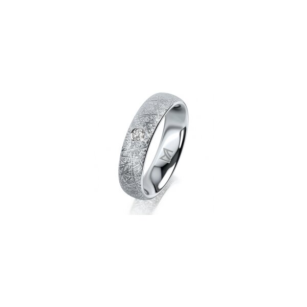 Ring Platin 950 5.0 mm kristallmatt 1 Brillant G vs 0,065ct
