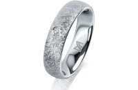 Ring Platin 950 5.0 mm kristallmatt 1 Brillant G vs 0,065ct