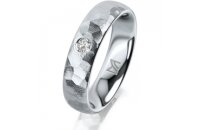 Ring Platin 950 5.0 mm diamantmatt 1 Brillant G vs 0,065ct