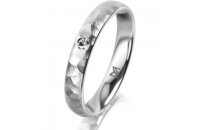 Ring 18 Karat Weissgold 3.5 mm diamantmatt 1 Brillant G...