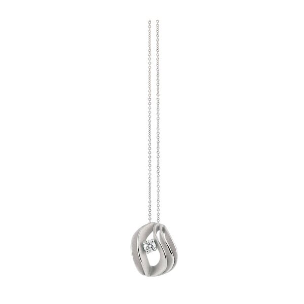 Halsschmuck 18 Karat Weissgold Brillant 0,08ct