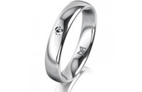 Ring 18 Karat Weissgold 4.0 mm poliert 1 Brillant G vs...