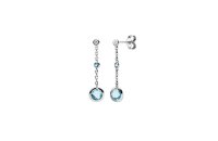 Ohrschmuck 925 Silber rhodiniert 4 Blautopase 2 Zirkonia