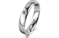 Ring 14 Karat Weissgold 4.0 mm poliert 1 Brillant G vs...
