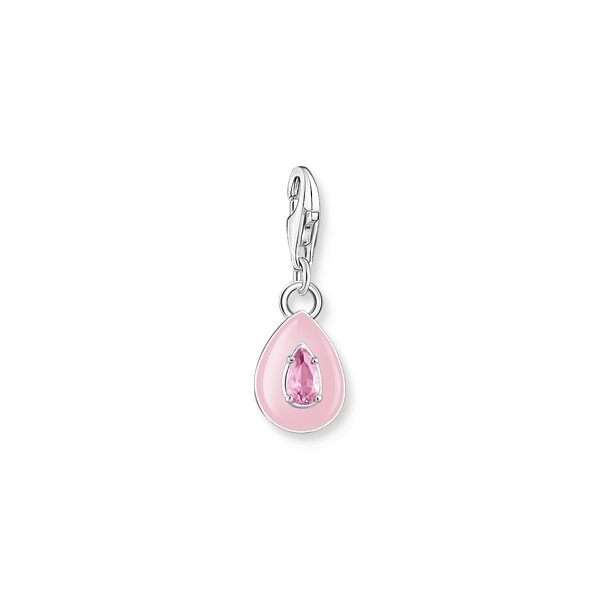 Anh&auml;nger 925 Silber Kaltemaille Zirkonia "Tropfen"