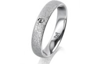 Ring 14 Karat Weissgold 4.0 mm kreismatt 1 Brillant G vs...