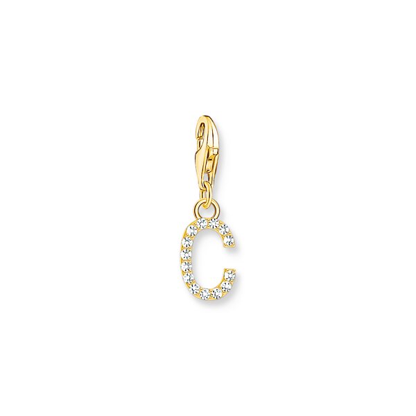 Anh&auml;nger 925 Silber gelbvergoldet Zirkonia "C"