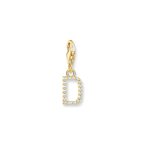 Anh&auml;nger 925 Silber gelbvergoldet Zirkonia "D"