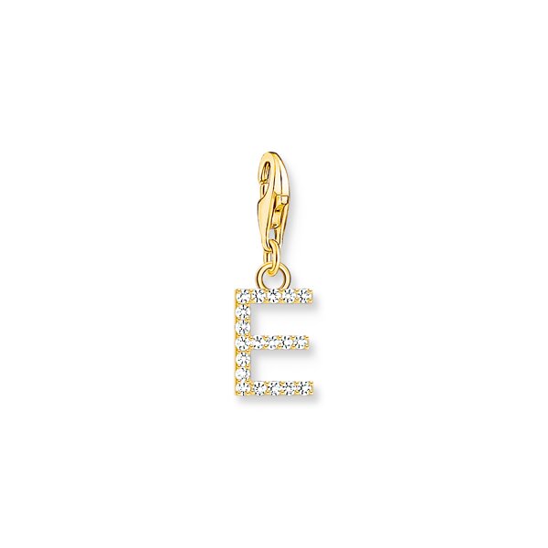 Anh&auml;nger 925 Silber gelbvergoldet Zirkonia "E"