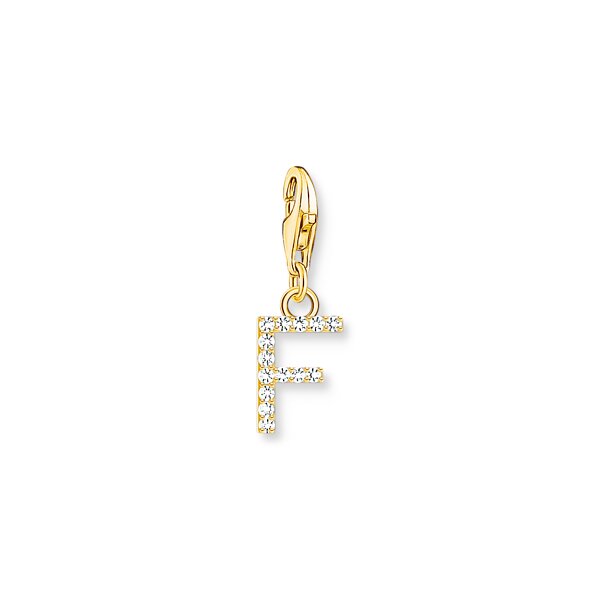 Anh&auml;nger 925 Silber gelbvergoldet Zirkonia "F"