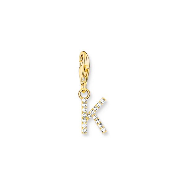 Anh&auml;nger 925 Silber gelbvergoldet Zirkonia "K"