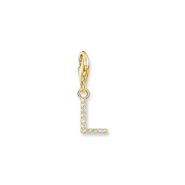Anh&auml;nger 925 Silber gelbvergoldet Zirkonia "L"