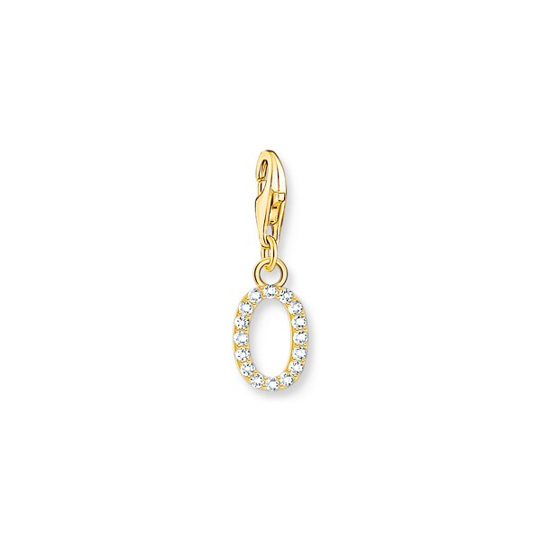Anh&auml;nger 925 Silber gelbvergoldet Zirkonia "O"