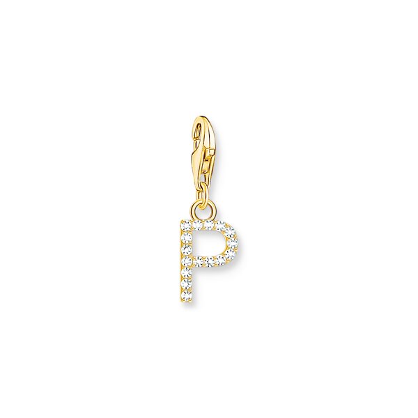 Anh&auml;nger 925 Silber gelbvergoldet Zirkonia "P"