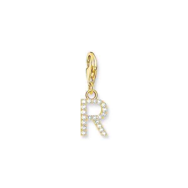 Anh&auml;nger 925 Silber gelbvergoldet Zirkonia "R"
