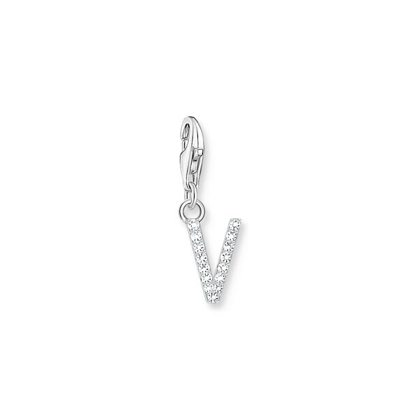 Anh&auml;nger 925 Silber Zirkonia "V"