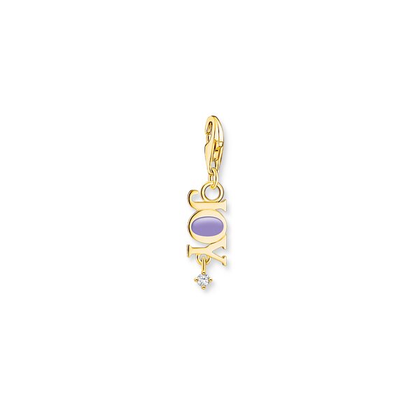 Anh&auml;nger 925 Silber gelbvergoldet  Zirkonia Kaltemaille "Joy"