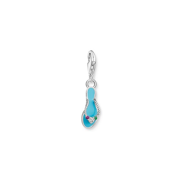 Anh&auml;nger 925 Silber Zirkonia Kaltemaille "Flip Flop"