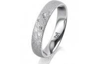 Ring 14 Karat Weissgold 4.0 mm kreismatt 3 Brillanten G...