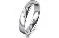 Ring 18 Karat Weissgold 4.0 mm poliert 3 Brillanten G vs...