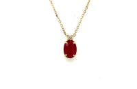 Halsschmuck 14 Karat Gelbgold Rubin Brillant 0,03wsi