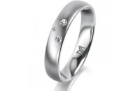 Ring 18 Karat Weissgold 4.0 mm l&auml;ngsmatt 3...