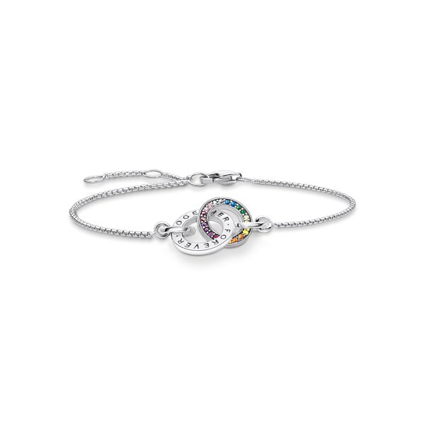 Armschmuck 925 Silber "together"  bunte Zirkonia