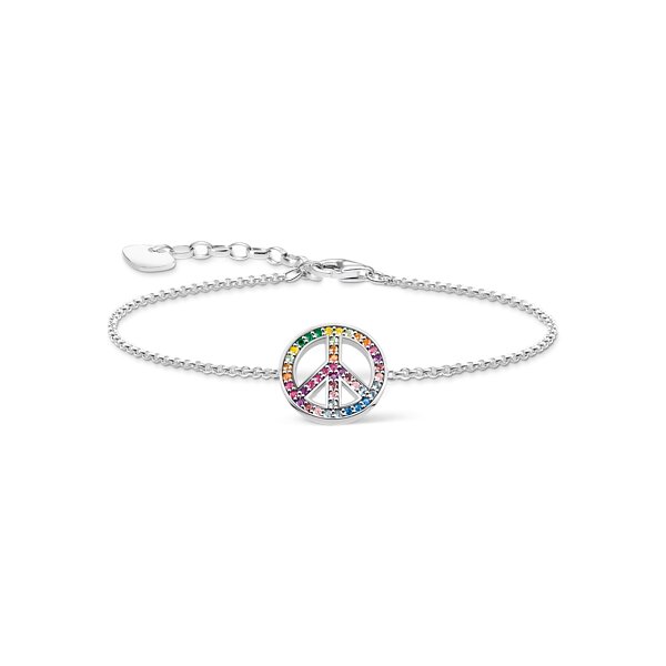 Armschmuck925 Silber "Peace" bunte Zirkonia