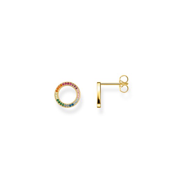 Ohrschmuck 925 Silber 750 gelbvergoldet "together" bunte Zirkonia