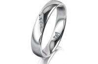 Ring 14 Karat Weissgold 4.0 mm poliert 4 Brillanten G vs...