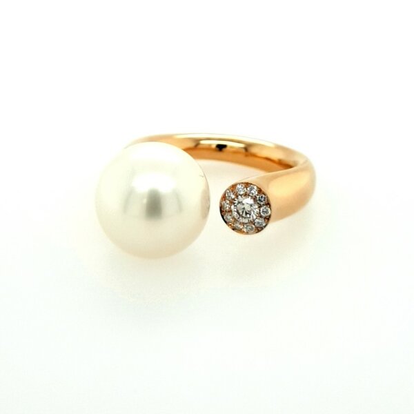Ring 18 Karat Gelbgold S&uuml;dseeperle Brillanten 0,19ct