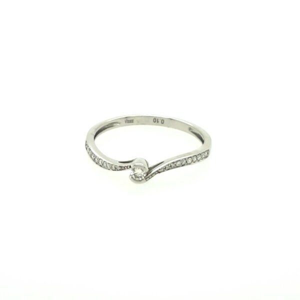 Ring 14 Karat Weissgold Brillanten 0,10ct w si