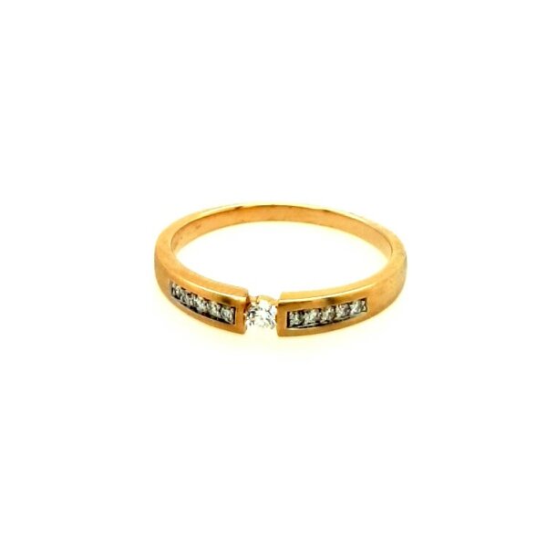Ring 14 Karat Gelbgold Brillanten 0,12ct tw Si