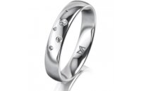 Ring 14 Karat Weissgold 4.0 mm poliert 5 Brillanten G vs...