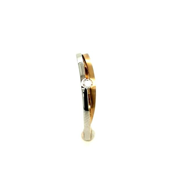 Ring 14 Karat Gelb/Weissgold Brillant 0,04ct WW si