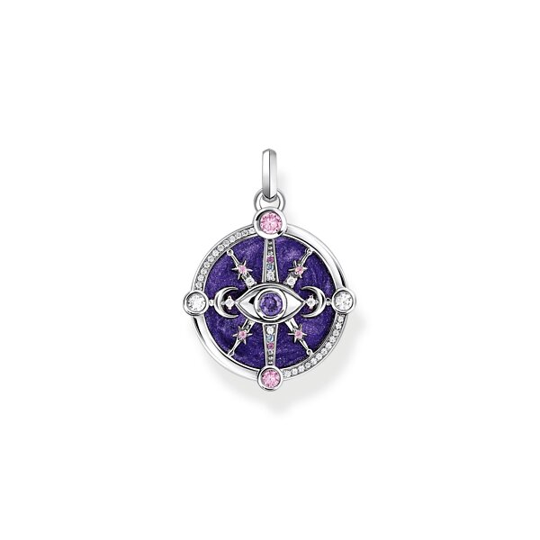 Anh&auml;nger 925 Silber rosa & lila Zirkonia "Auge"