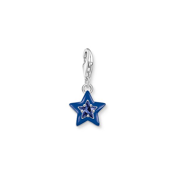 Anh&auml;nger 925 Silber blauer Zirkonia "Stern"