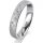 Ring 18 Karat Weissgold 4.0 mm kreismatt 5 Brillanten G vs Gesamt 0,035ct
