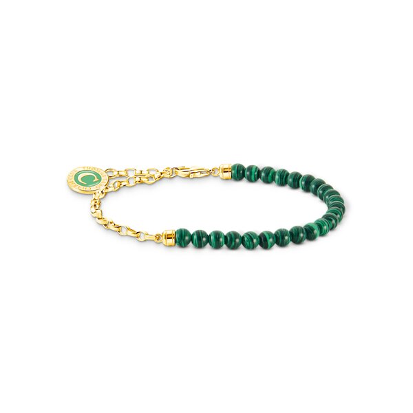 Armschmuck 925 Silber 18 Karat gelbvergoldet imitierter Malachit