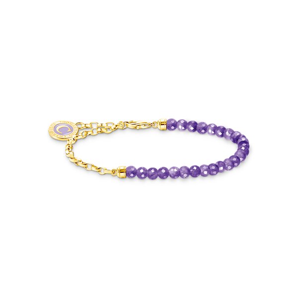 Armschmuck 925 Silber 18 Karat gelbvergoldet imitierter Amethyst