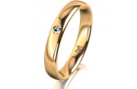 Ring 14 Karat Gelbgold 3.5 mm poliert 1 Brillant G vs...