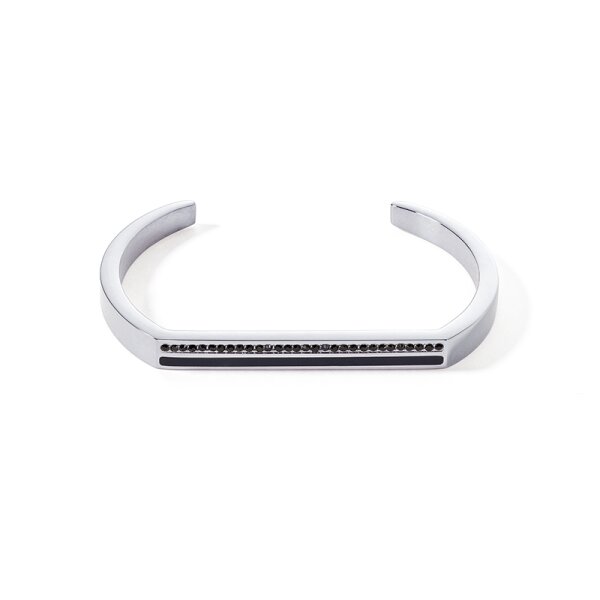 Coeur de Lion Armschmuck Edelstahl Square Stripes silber schwarz