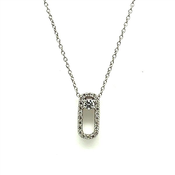Halsschmuck 14 Karat Weissgold Brillant 0,10ct w si