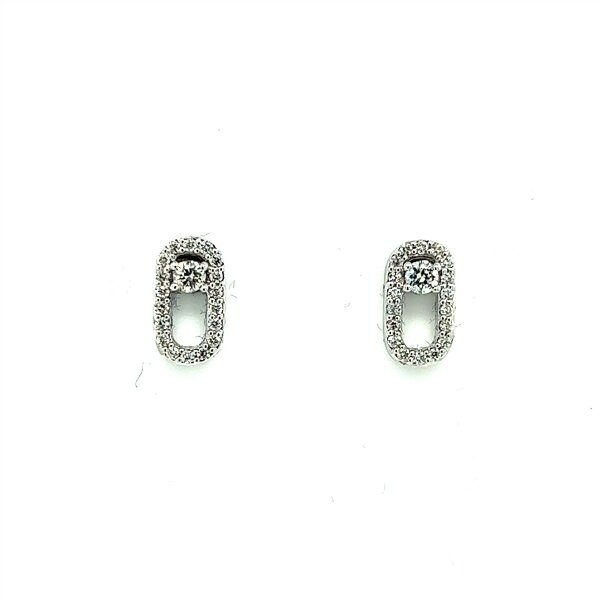 Ohrschmuck 14 Karat Weissgold Brillanten 0,18ct w si