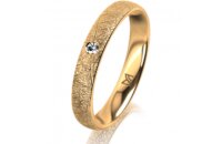 Ring 14 Karat Gelbgold 3.5 mm kristallmatt 1 Brillant G...