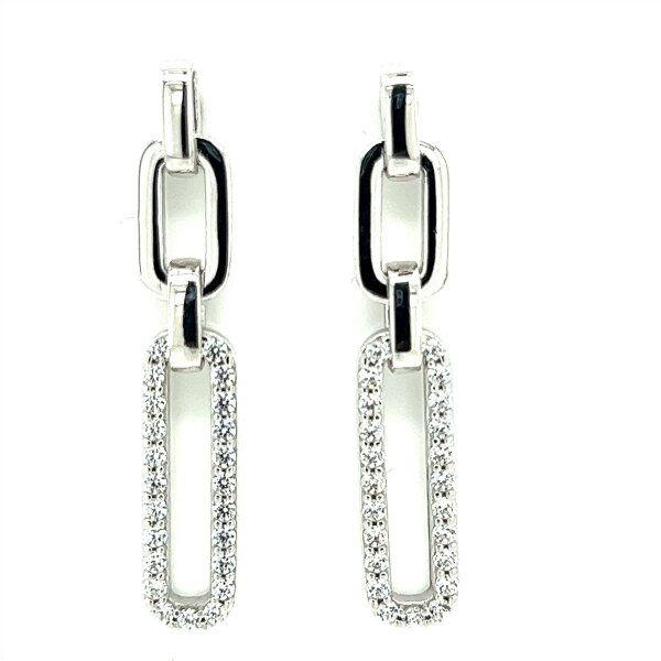 Ohrschmuck 925 Silber rhodiniert Zirkonia