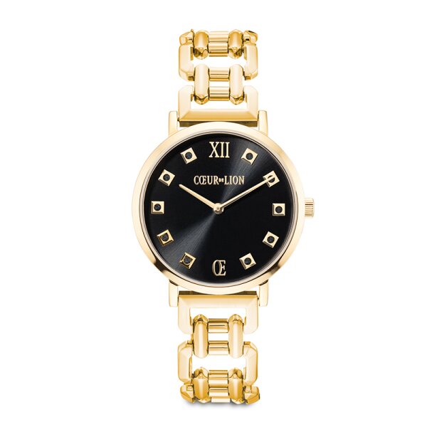 Coeur de Lion Armbanduhr Edelstahl gold Black Statement