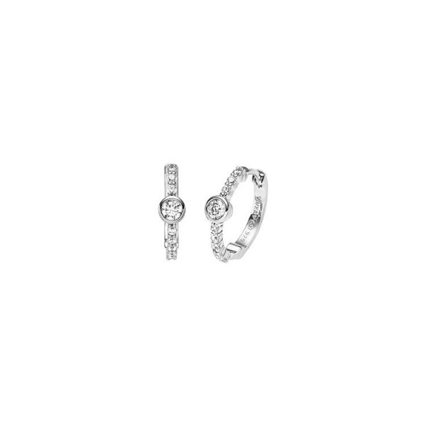 Ohrschmuck 925 Silber rhodiniert Kreolen 18 Zirkonia